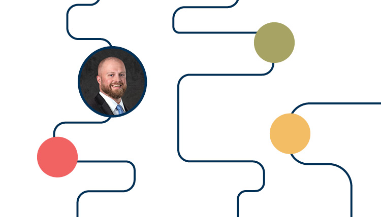 Illustration of pathways with photo of Josh Lankford (’13, M.E.T.D.) Illustration of pathways with photo of Josh Lankford (’13, M.E.T.D.)