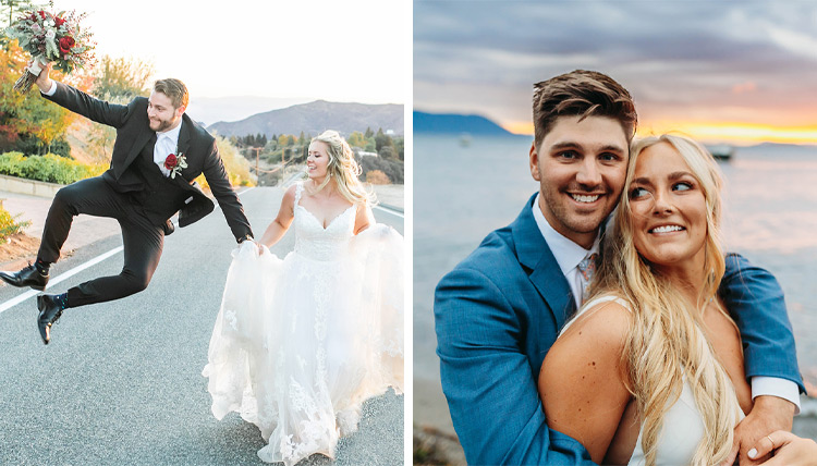 Pablo Gabella and Alison Bouche walking down the road on the left, Greg Lewis and Samantha Hammes smiling on the right Pablo Gabella and Alison Bouche walking down the road on the left, Greg Lewis and Samantha Hammes smiling on the right