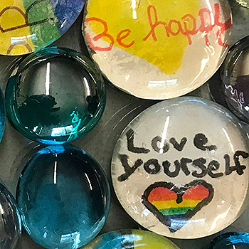 Some of the 700 beads students created to form the “A River of Belonging” mosaic. (Image courtesy Mikel Brogan) Some of the 700 beads students created to form the “A River of Belonging” mosaic. (Image courtesy Mikel Brogan)