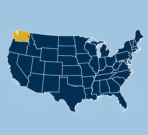 Map of the United States highlighting Washington state and the location of Gonzaga University. Map of the United States highlighting Washington state and the location of Gonzaga University.