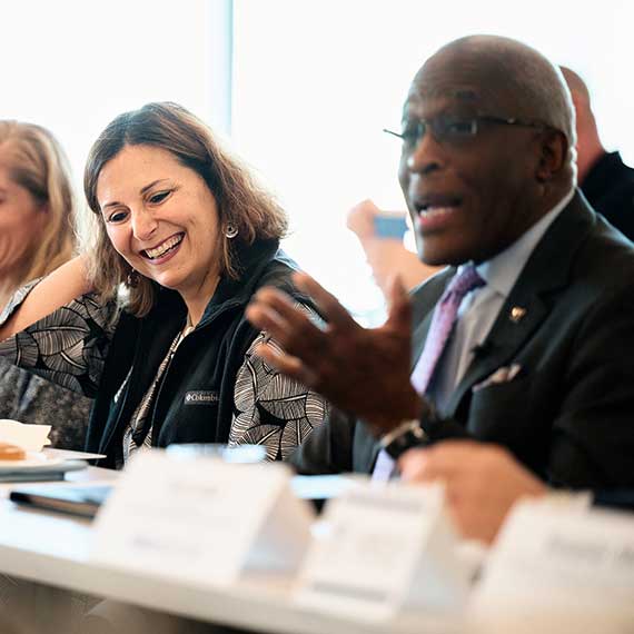 Photo of Presidents Katia Passerini and Robert J. Jones