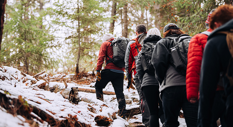 Gonzaga students on a hike. Gonzaga students on a hike.