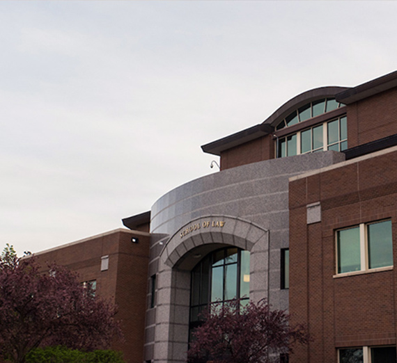 Gonzaga Law School at dusk