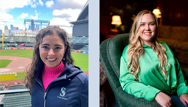 Monica Marmolejo pictured on the right at the Mariners stadium and Halee Hempfling pictured on the left. Monica Marmolejo pictured on the right at the Mariners stadium and Halee Hempfling pictured on the left.