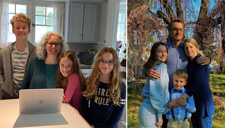 2 separate images of 2 families 2 separate images of 2 families
