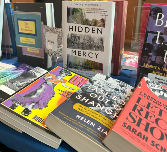 books on a table