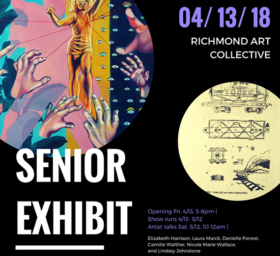 Promotional poster for the Gonzaga Art Department Senior Art Show 2018