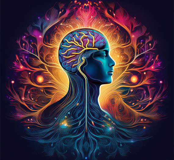 Man with brain 