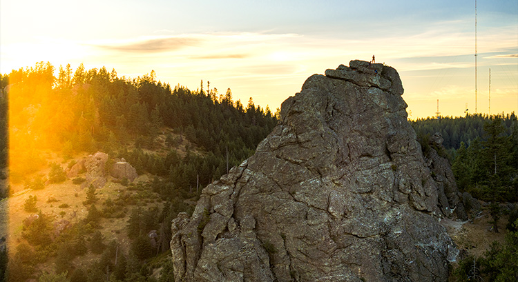 A Gonzaga student rock climbs. A Gonzaga student rock climbs.