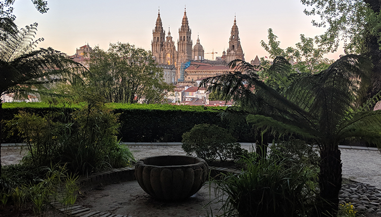 the cathedral of santiago through the trees the cathedral of santiago through the trees