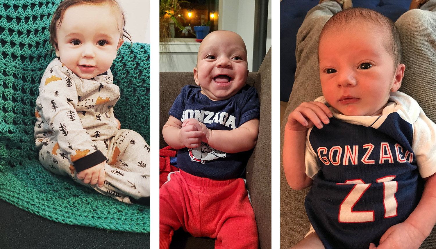 A baby poses in Zag gear. A baby poses in Zag gear.