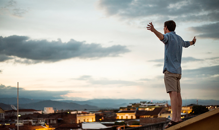 student on rooftop in Colombia student on rooftop in Colombia