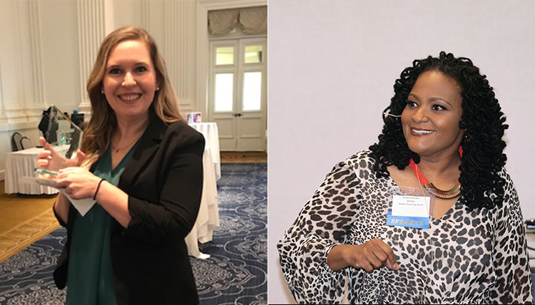 two separate pics, one of a woman two separate pics, one of a woman