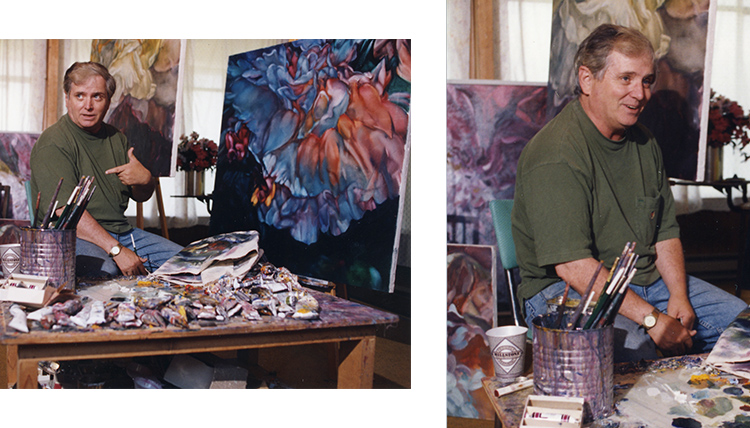 art teacher Robert Gilmore sits in his workspace surrounded by paint art teacher Robert Gilmore sits in his workspace surrounded by paint