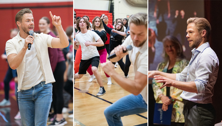 Photos of Derek Hough during different presentations Photos of Derek Hough during different presentations