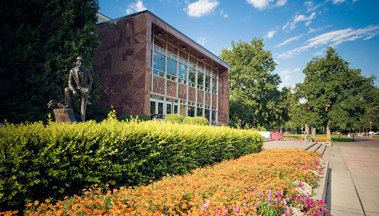 A view of the Crosby Center on a sunny day A view of the Crosby Center on a sunny day