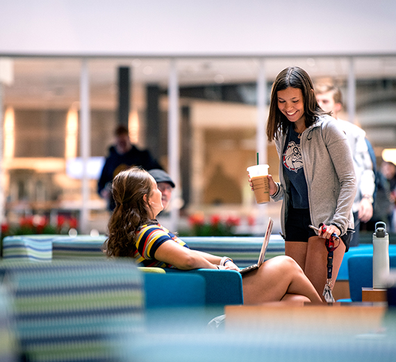 Two students talk