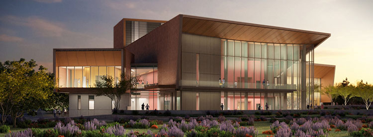 View of the front of the Myrtle Woldson Performing Arts Center. View of the front of the Myrtle Woldson Performing Arts Center.