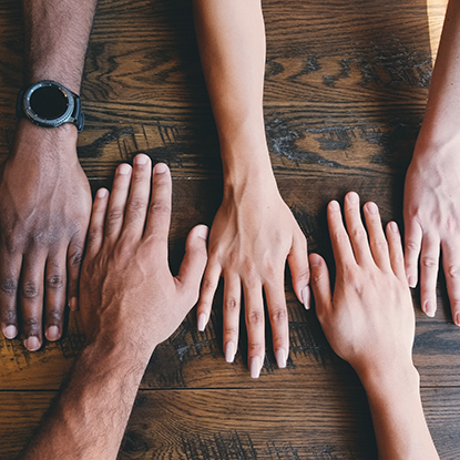Multi-racial hands