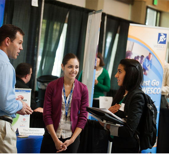 students at career fair
