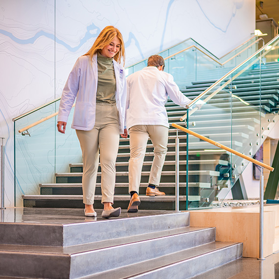 Medical students in the UW-GU Health Partnership building.