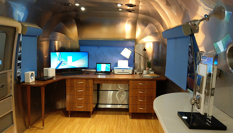 inside the Amazon Smarthome airstream trailer inside the Amazon Smarthome airstream trailer