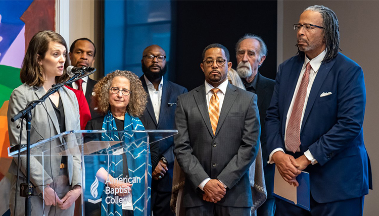 Andrea Woods (’09) advocating for bail reform with the ACLU. Andrea Woods (’09) advocating for bail reform with the ACLU.