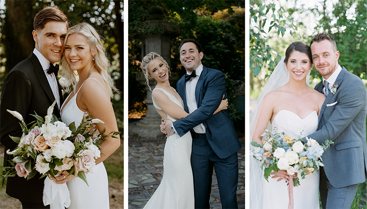 three separate wedding couples three separate wedding couples