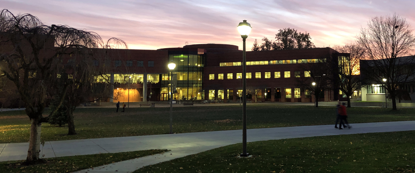 Foley Library at twilight