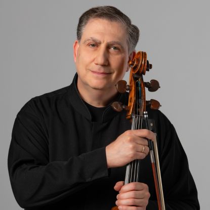 Image of Kevin Hekmatpanah with a Cello
