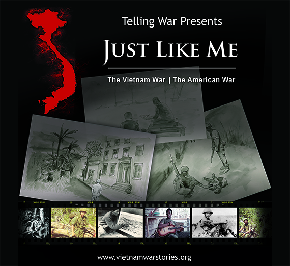 Decorative poster with paintings of Vietnam and a row of photos of soldiers in various locations in Vietnam. Decorative poster with paintings of Vietnam and a row of photos of soldiers in various locations in Vietnam.