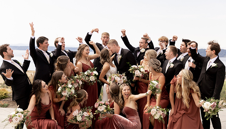 large wedding party