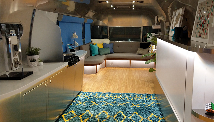 furnishings in the Amazon Smarthome airstream trailer furnishings in the Amazon Smarthome airstream trailer