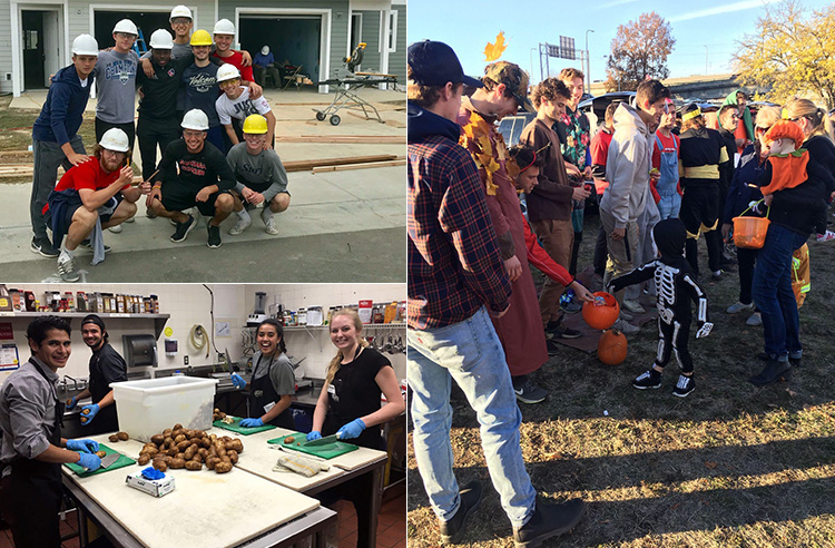 Gonzaga student-athletes volunteering in community Gonzaga student-athletes volunteering in community
