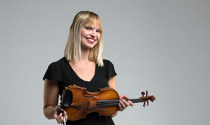 Female musician with violin Female musician with violin