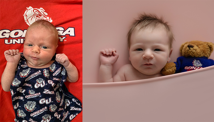 two separate photos of infants two separate photos of infants