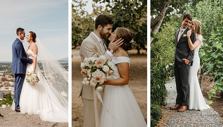three separate wedding couples three separate wedding couples