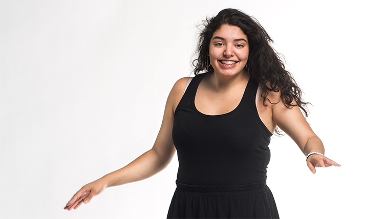 Gonzaga student Monica Elenes in movement with hiphop Gonzaga student Monica Elenes in movement with hiphop