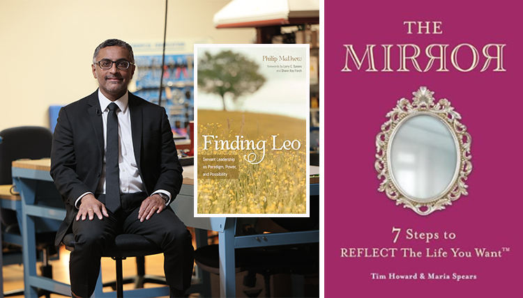 a man and covers of two books