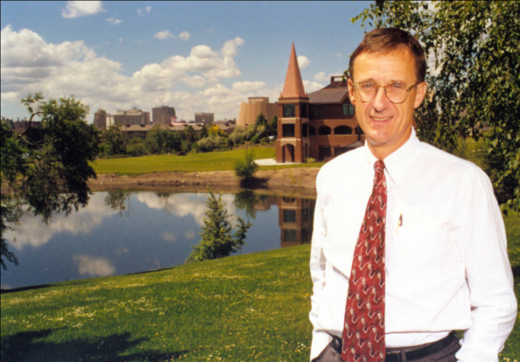 Clarence H. 'Bud' Barnes photographed in front of Lake Arthur Clarence H. 'Bud' Barnes photographed in front of Lake Arthur