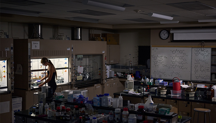 Student in a lab.