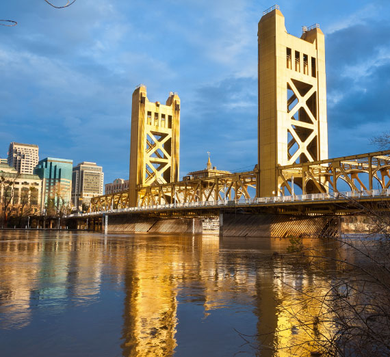 The Old Sacramento Bridge in Sacramento, California