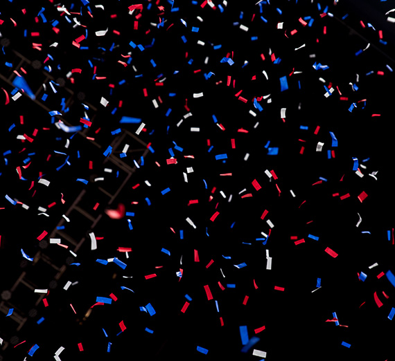 Confetti at Gonzaga game.