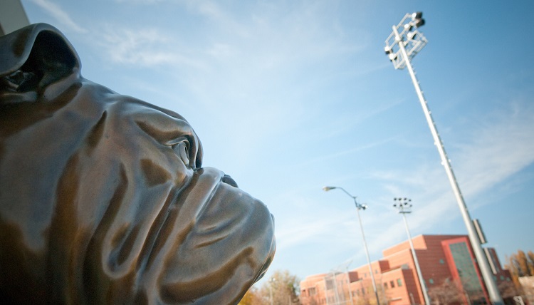 A profile view of the Gonzaga Bulldog. A profile view of the Gonzaga Bulldog.