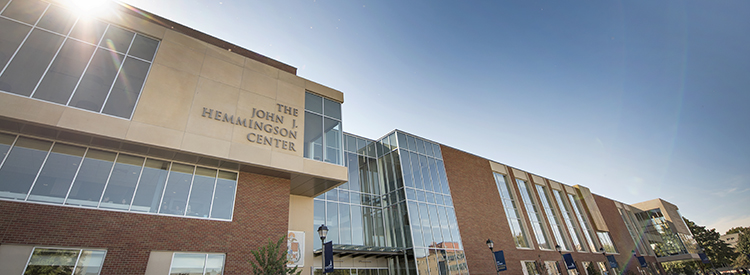 View of the outside of the John J. Hemmingson Center View of the outside of the John J. Hemmingson Center