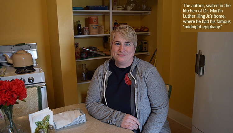 Kate Vanskike sits in the home of Dr. Martin Luther King Jr Kate Vanskike sits in the home of Dr. Martin Luther King Jr