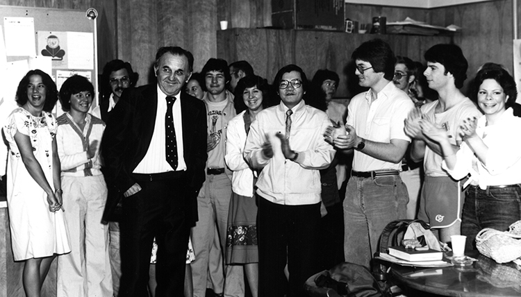 dan brajcich surrounded by colleagues 1970s dan brajcich surrounded by colleagues 1970s