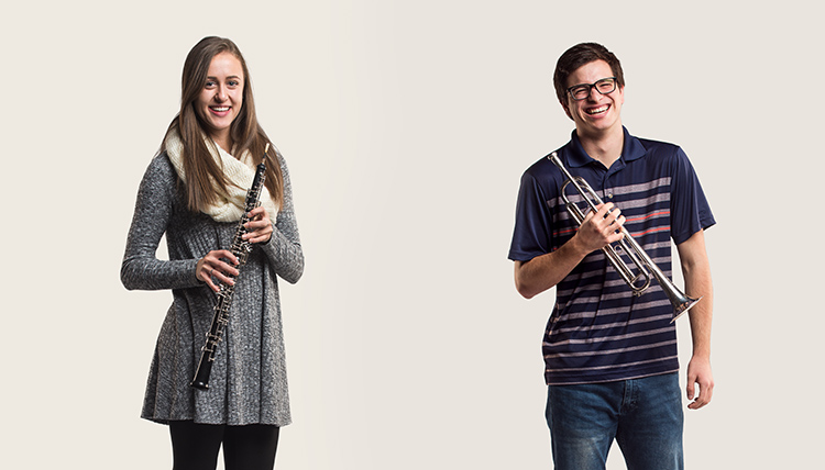 Gonzaga music students Megan Schultz and Joe Panchesson Gonzaga music students Megan Schultz and Joe Panchesson