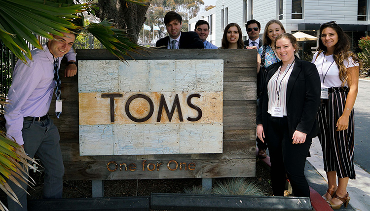 GU students at TOMS headquarters. GU students at TOMS headquarters.