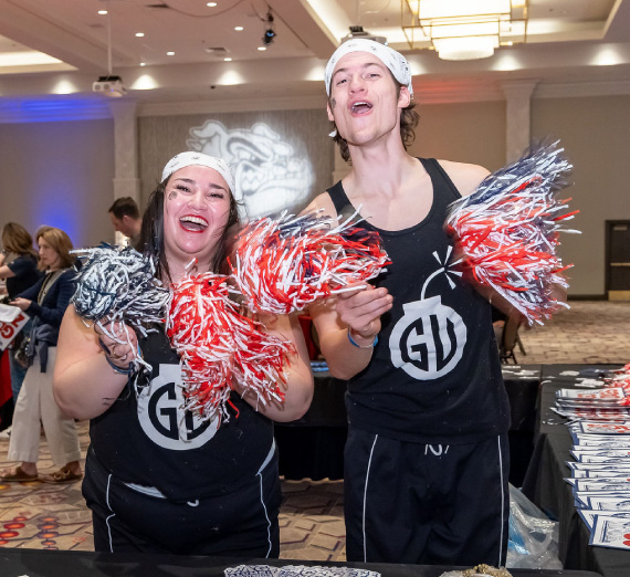 Gonzaga student performers entertain attendees of the ZagUp event at the WCC Basketball Tournament in Las Vegas Gonzaga student performers entertain attendees of the ZagUp event at the WCC Basketball Tournament in Las Vegas